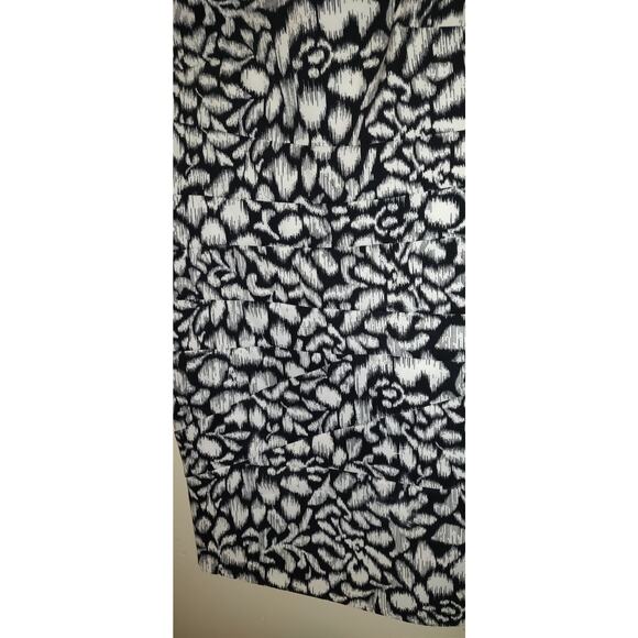 Alyx Black & White Floral Dress Women's 16 Asymmetrical Patchwork Design Sheath - Picture 3 of 16